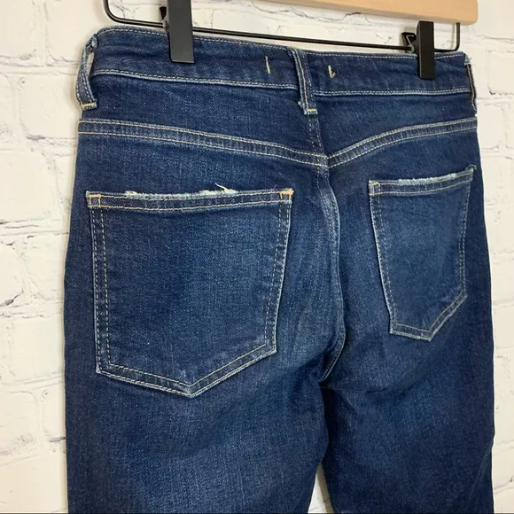 Free People Clean Girlfriend High Rise Cropped Jeans Dark Wash Size 24