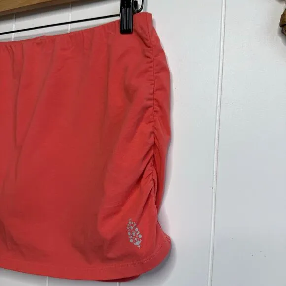 Free People skort micro skirt shorts stretchy orange cotton activewear