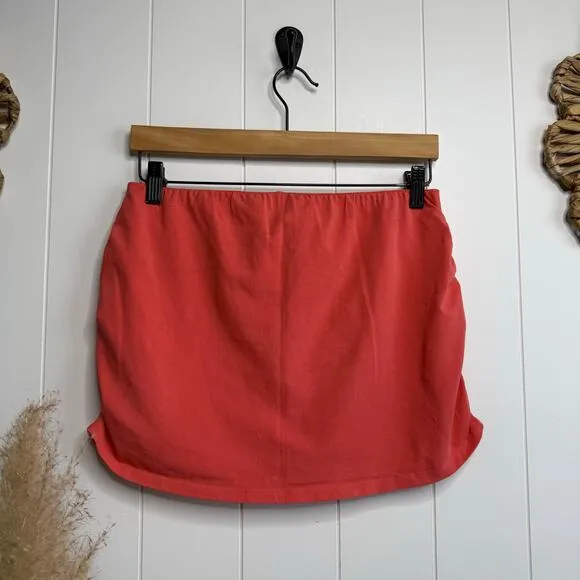 Free People skort micro skirt shorts stretchy orange cotton activewear