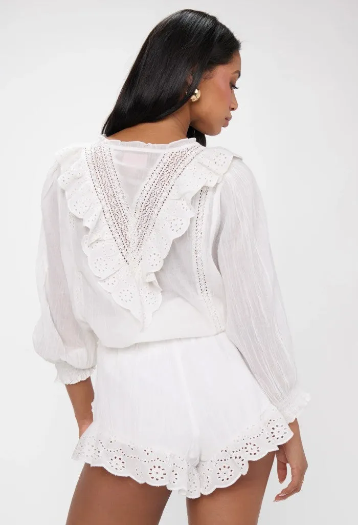French Blouse-White Eyelet