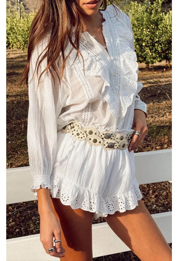 French Blouse-White Eyelet