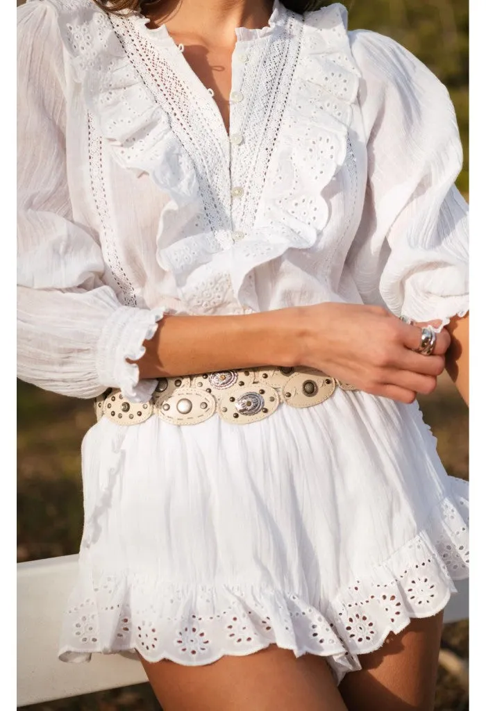 French Blouse-White Eyelet