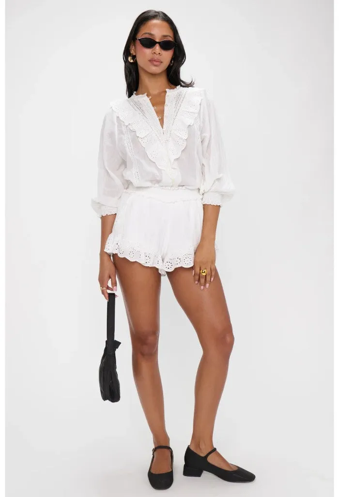 French Blouse-White Eyelet