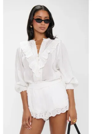 French Blouse-White Eyelet