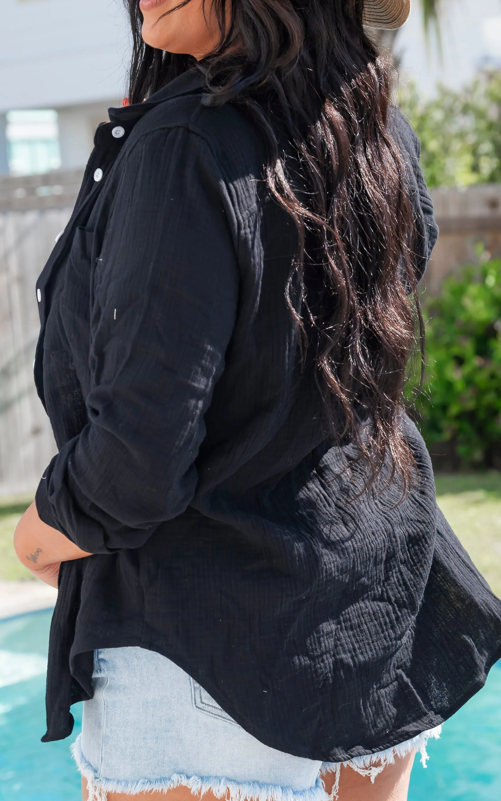 Gauze Button Down Blouse | SALTY WAVE *DEAL-FINAL SALE