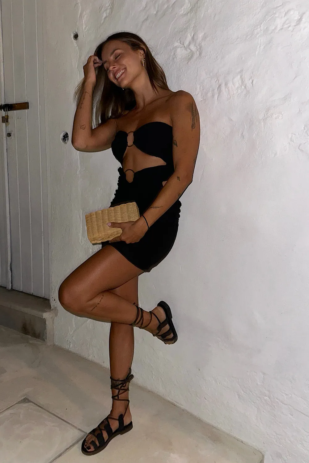 GAUZE CUT-OUT RING DRESS