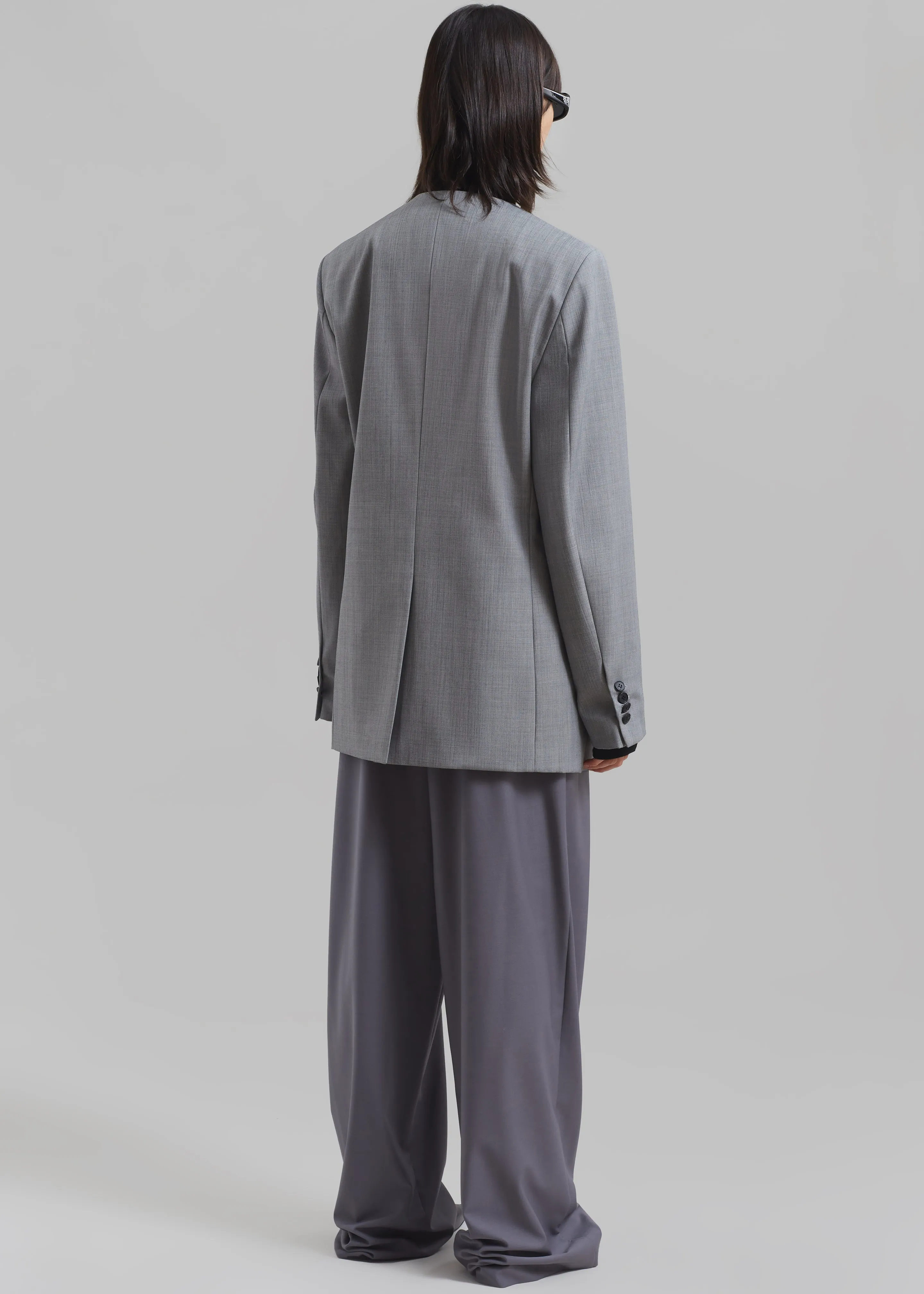 Gillian Collarless Blazer - Grey