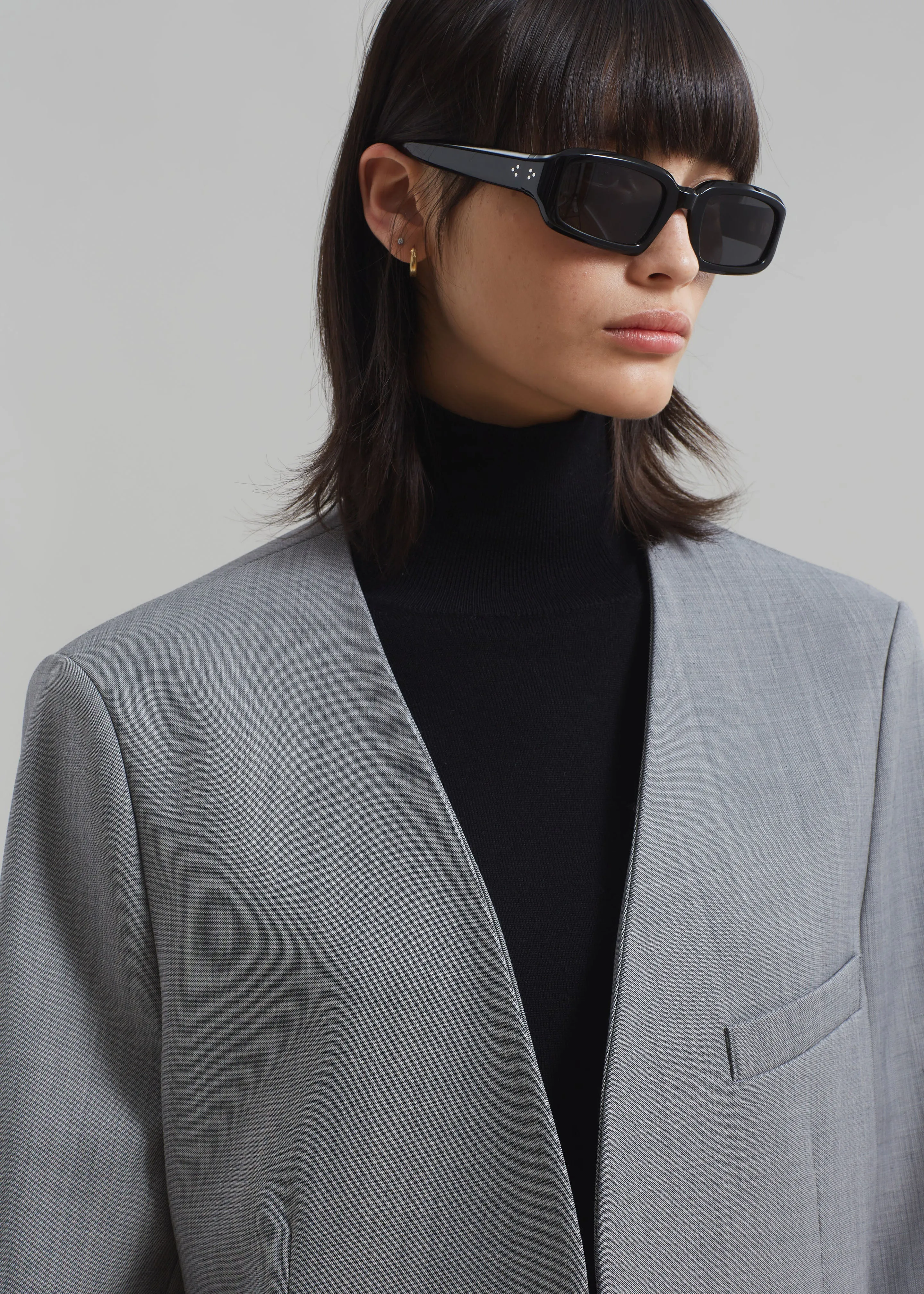 Gillian Collarless Blazer - Grey