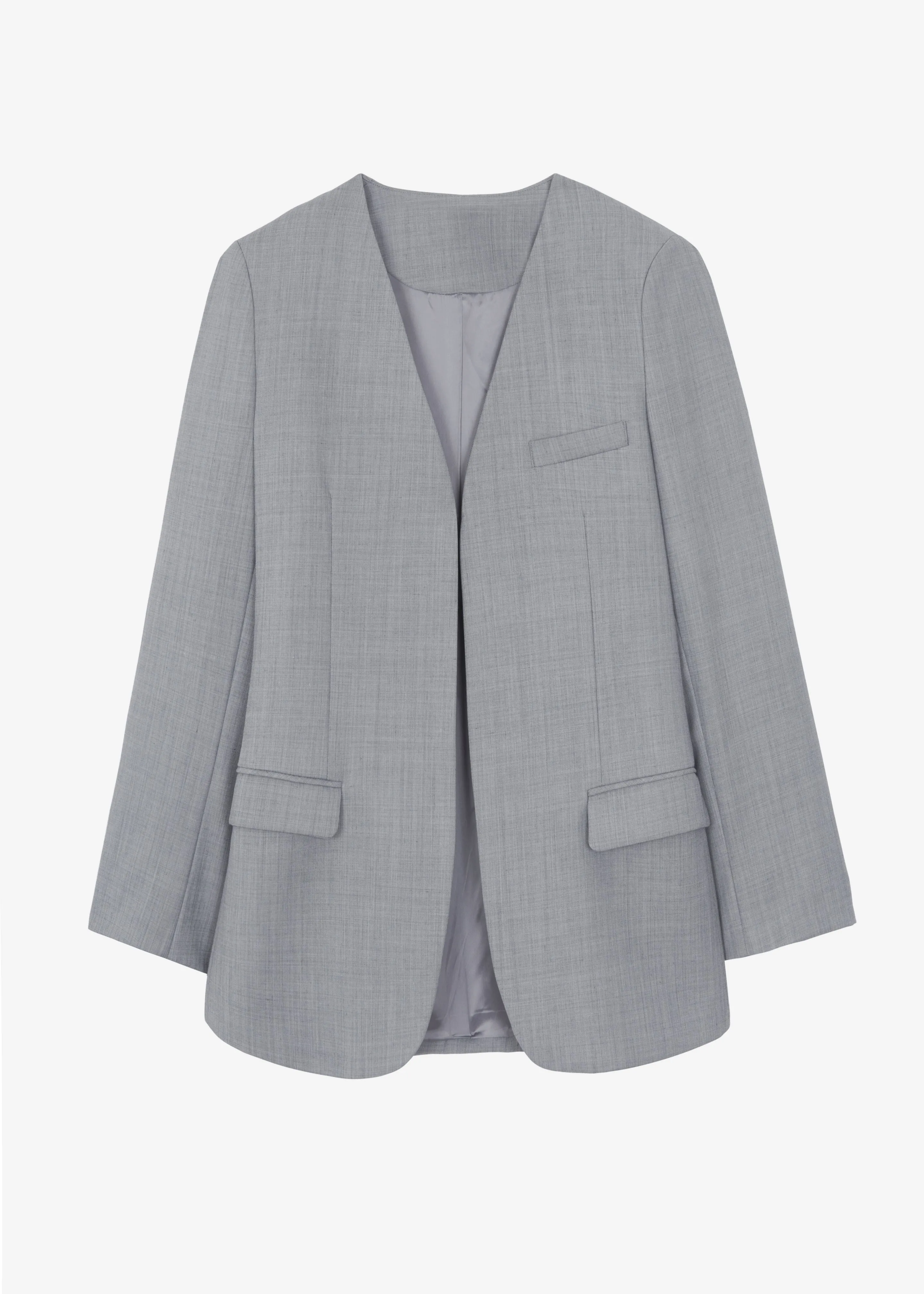 Gillian Collarless Blazer - Grey