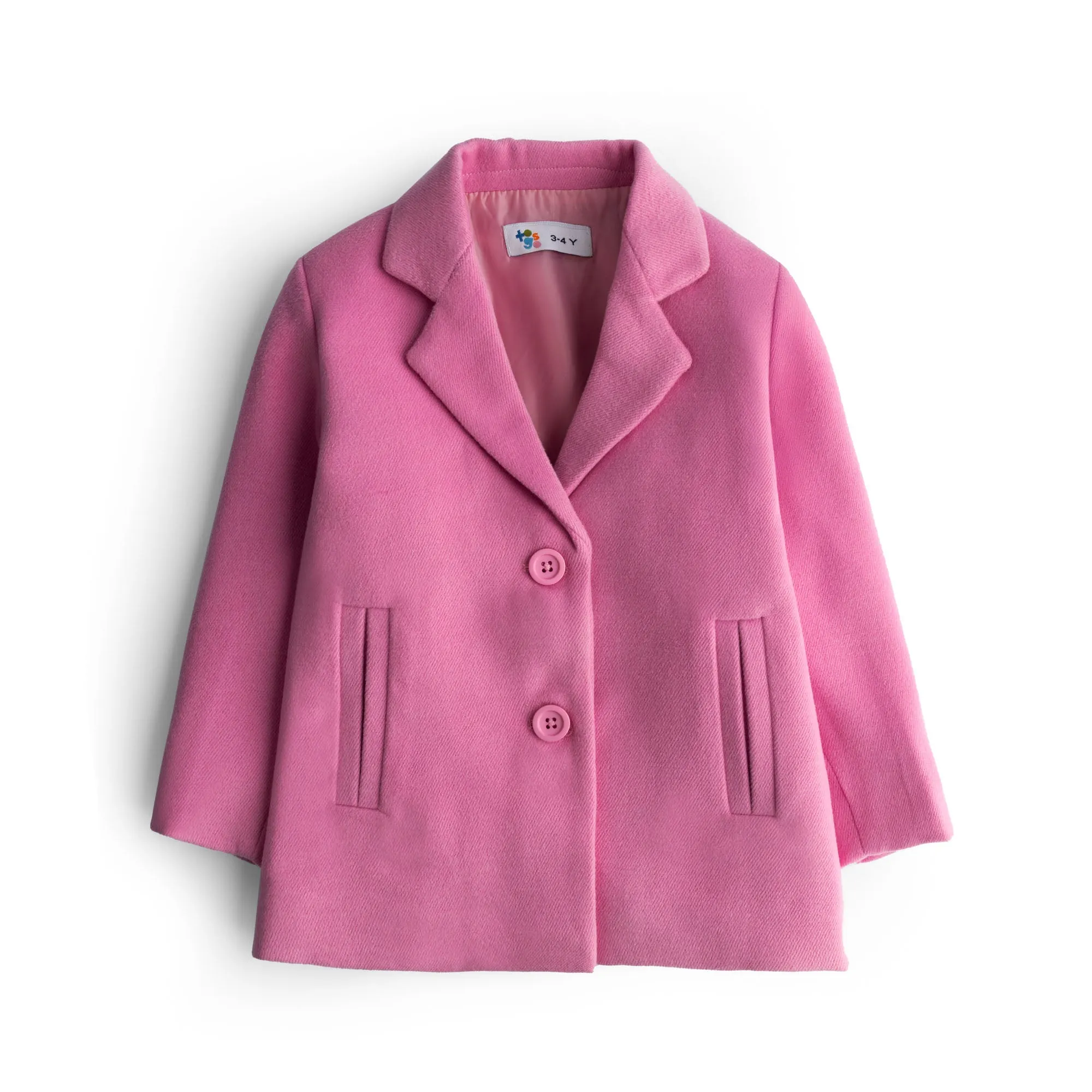 Girls Pink Wool Blazer