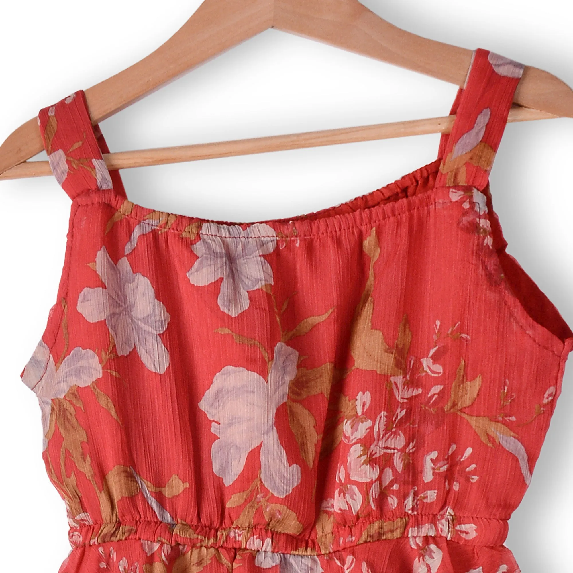 Girls Red Chiffon Dress