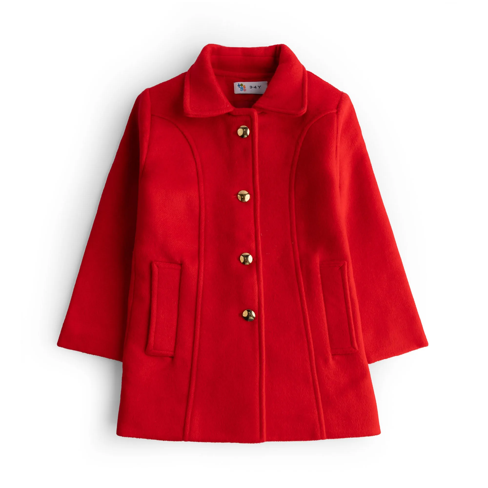 Girls Red Wool Coat