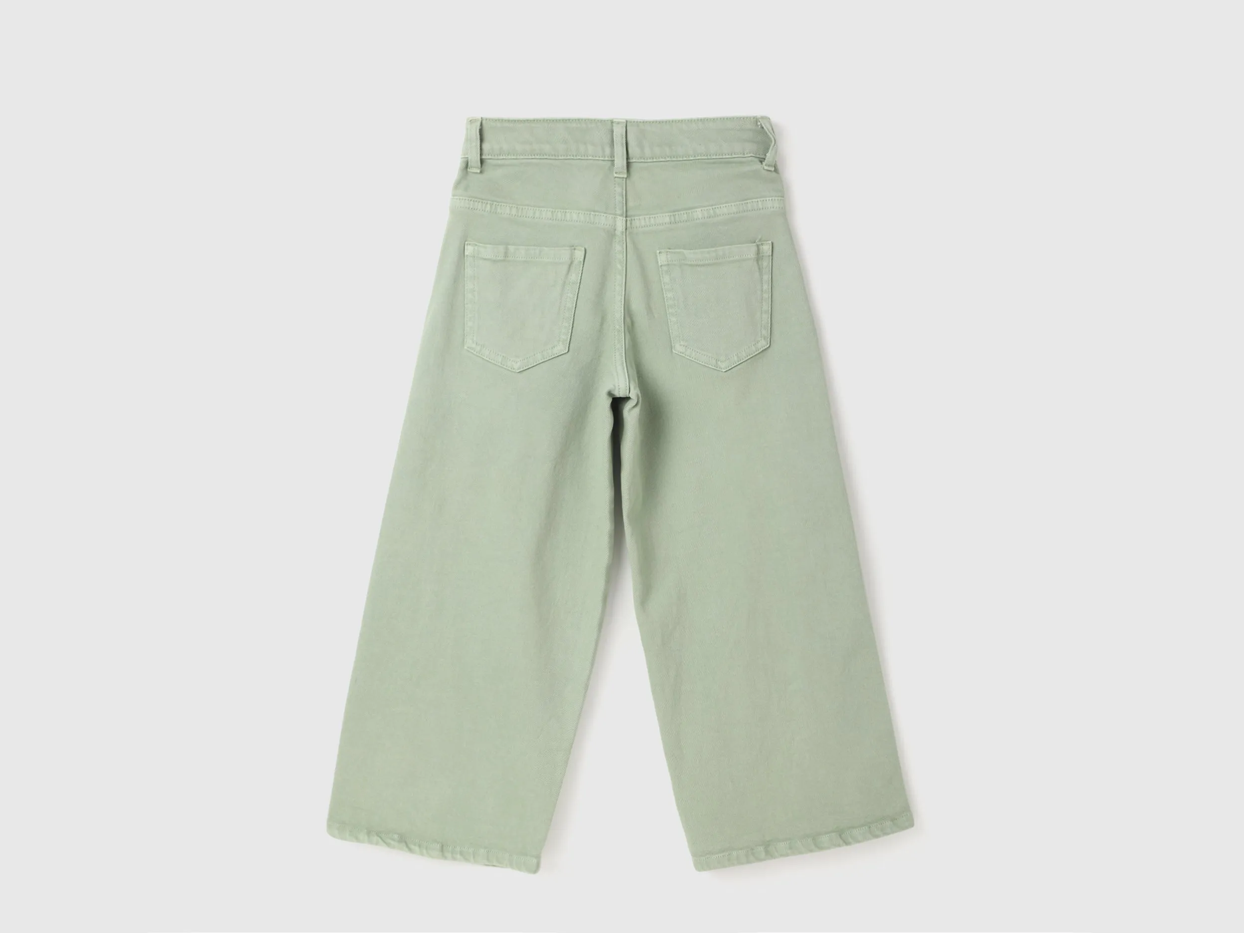Girl's Solid Wide Leg Jeans