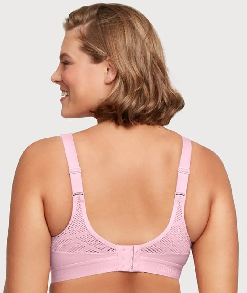 Glamorise No-Sweat Mesh Wire-Free Sports Bra - Pink