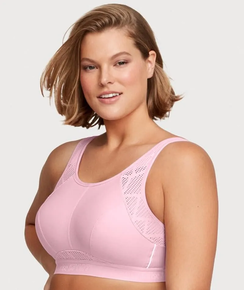 Glamorise No-Sweat Mesh Wire-Free Sports Bra - Pink