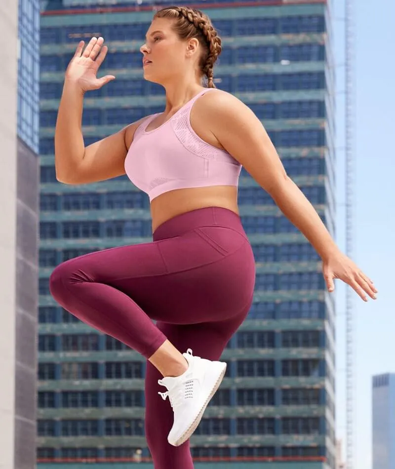 Glamorise No-Sweat Mesh Wire-Free Sports Bra - Pink