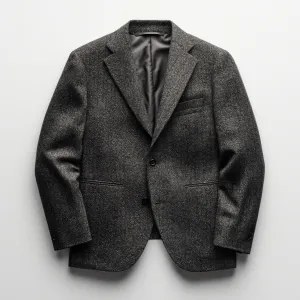 GRAPHITE STRATEGIST HERRINGBONE WOOL TWEED BLAZER