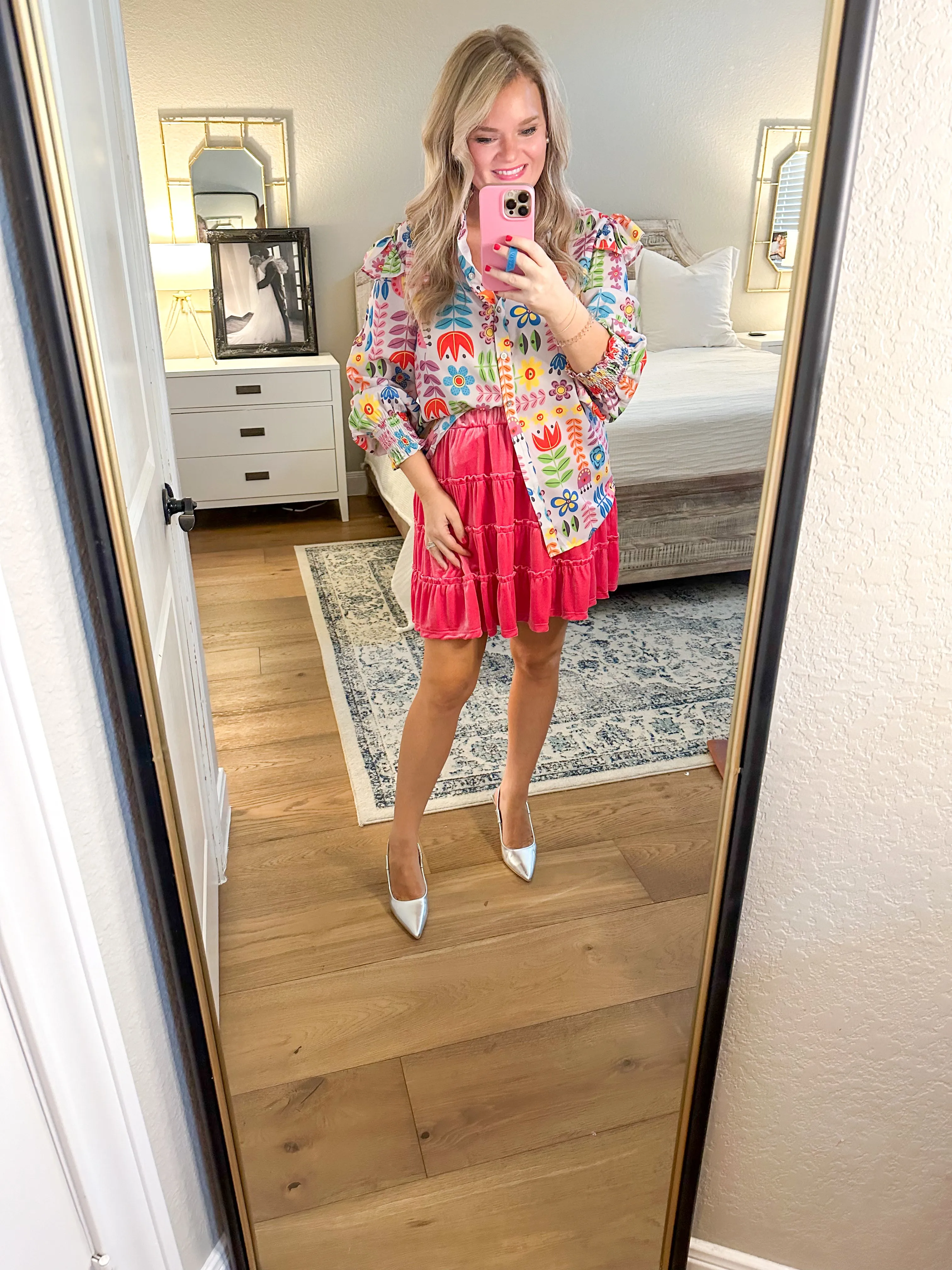 Gray Multi Floral Blouse