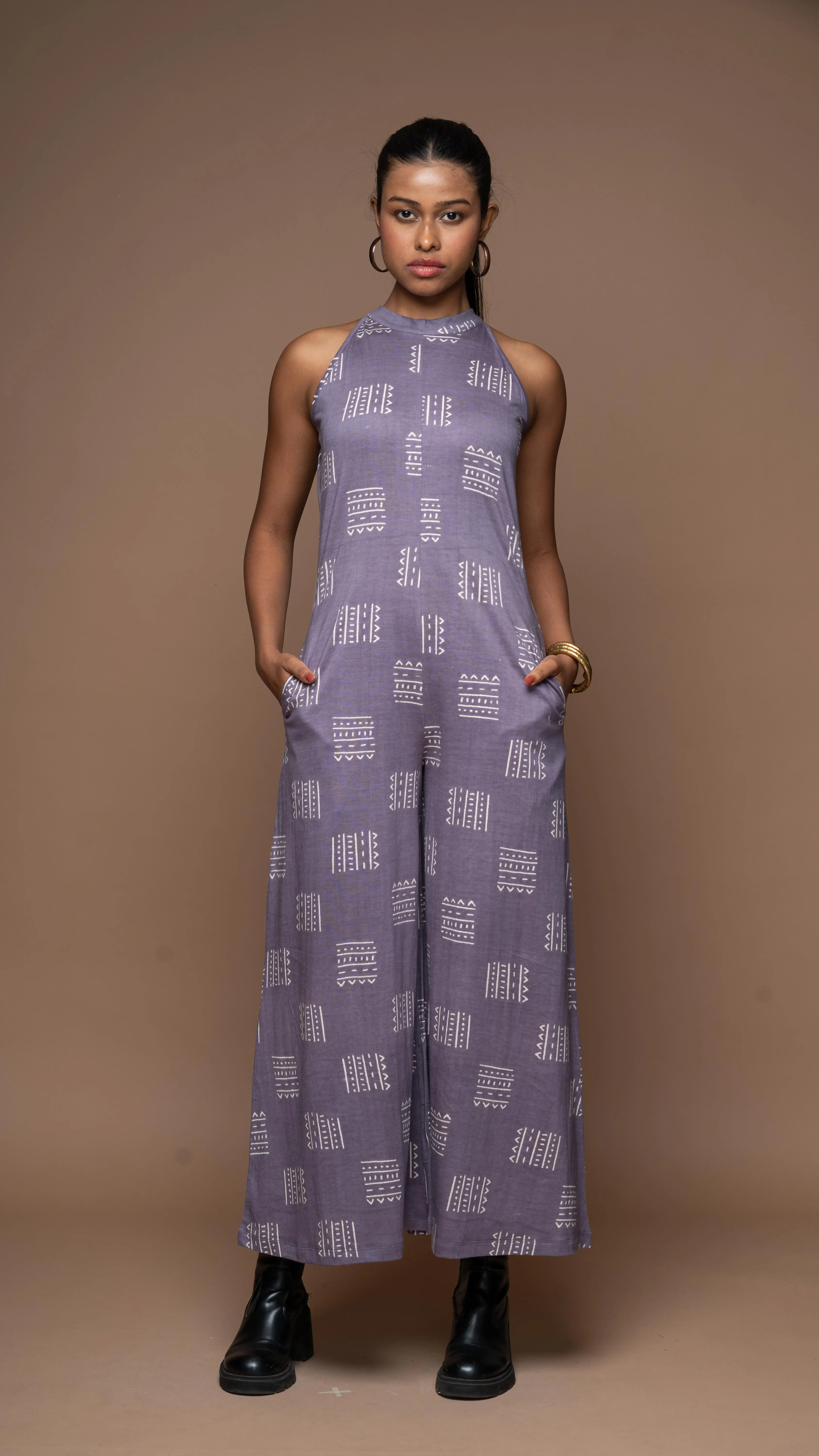 Halter Chic Jumpsuit in Going somewhere Pattern
