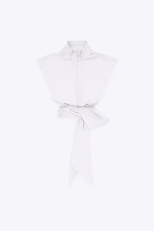 Harlow - Trendy Tie Front Ruched Woman's Short Sleeve Shirt