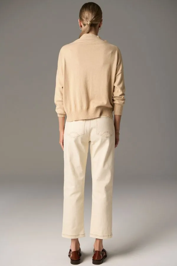Harper Straight Crop Jean Ivory
