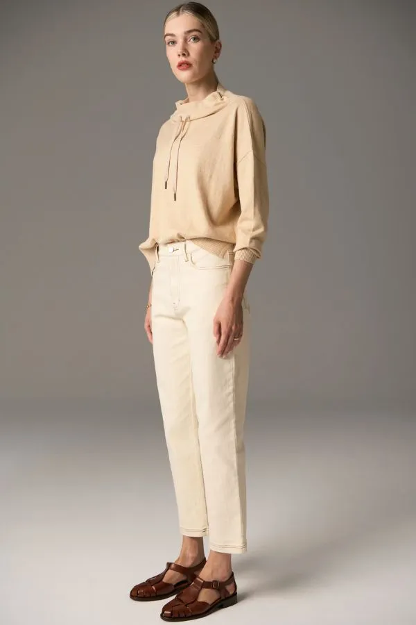 Harper Straight Crop Jean Ivory