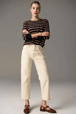 Harper Straight Crop Jean Ivory