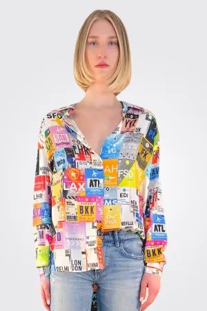 Heather Blouse - Sky Print