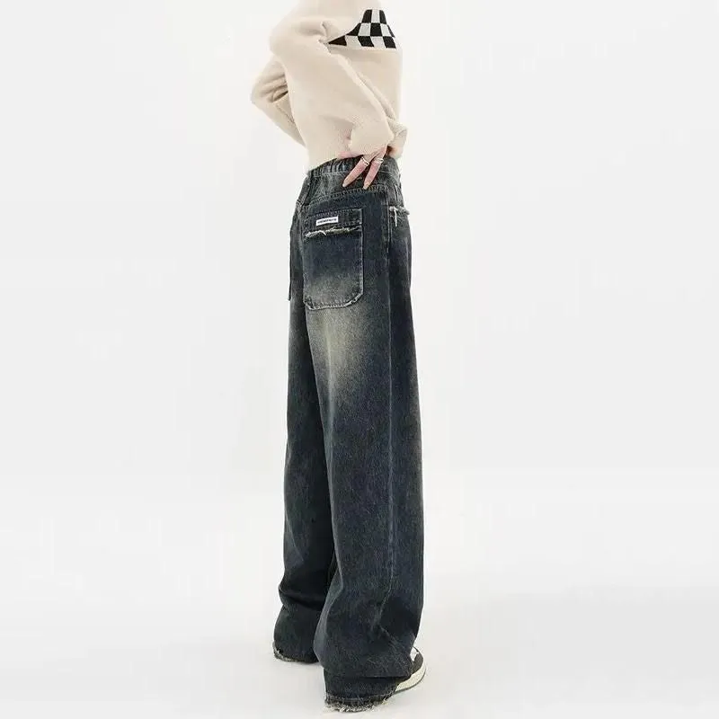 High Waist Harajuku Retro Wide Leg Jeans