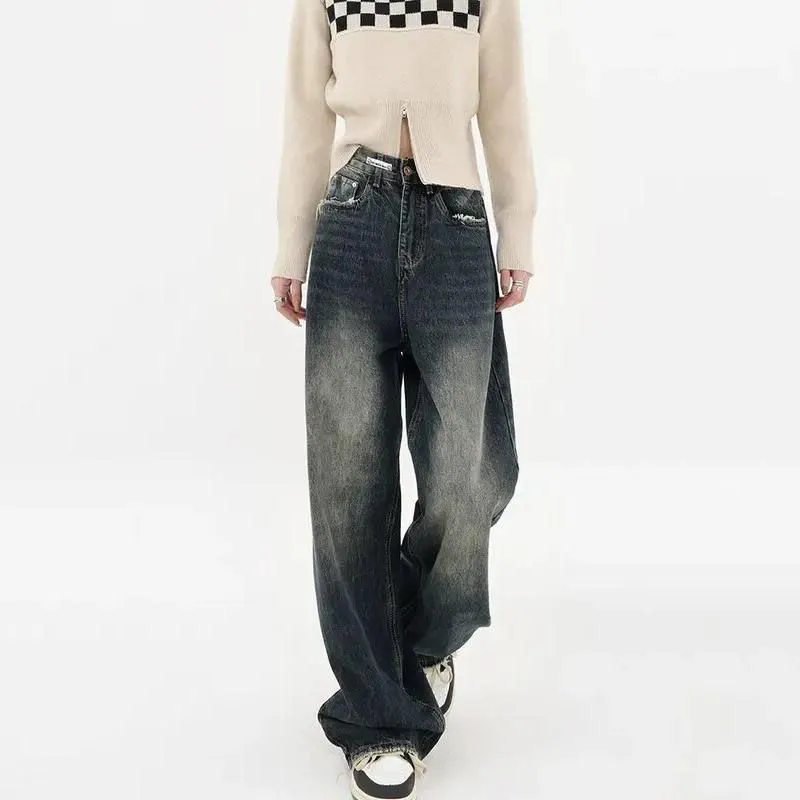 High Waist Harajuku Retro Wide Leg Jeans