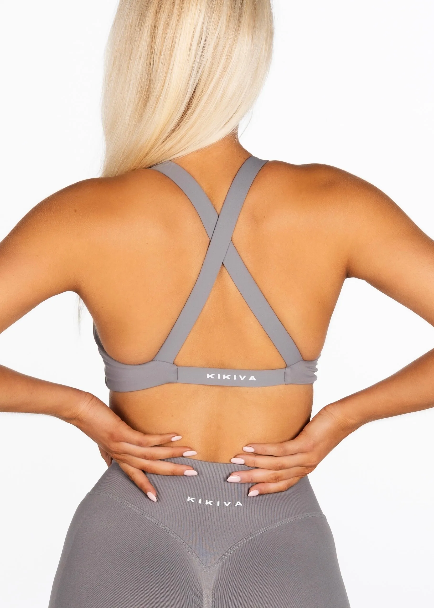 'Infinity' Cross-Back Crop - Grey