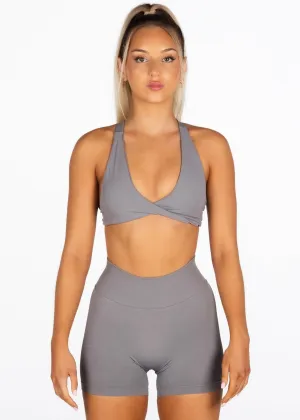'Infinity' Cross-Back Crop - Grey