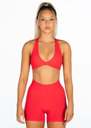 'Infinity' Cross-Back Crop- Red