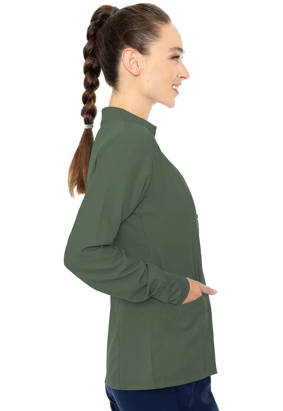 Insight MC2660 Zip Front Warm-Up With Shoulder Yokes Olive