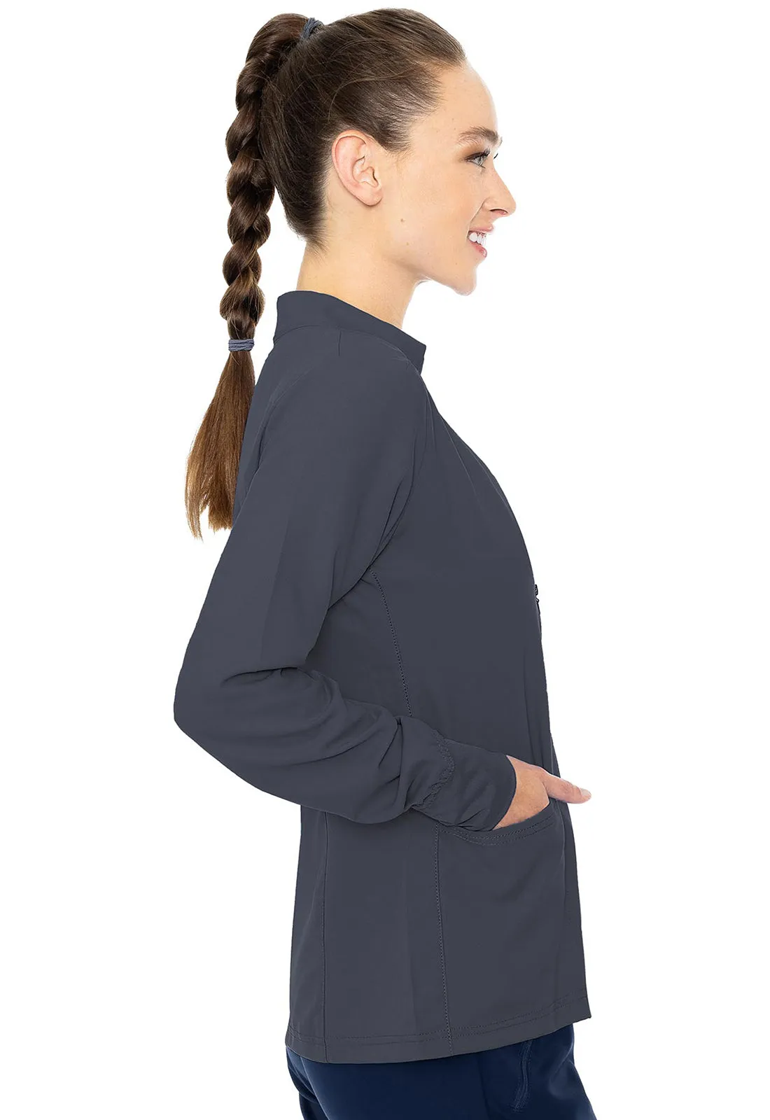 Insight MC2660 Zip Front Warm-Up With Shoulder Yokes Pewter