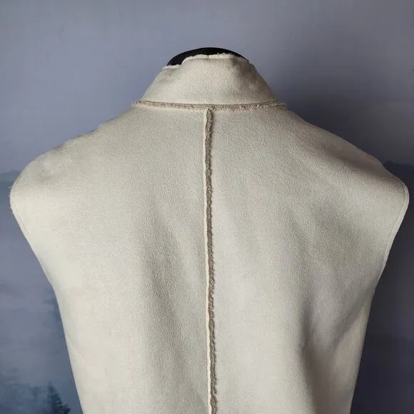 J. Jill Faux Suede Fill Zip Sherpa Lined Vest | Women's Small