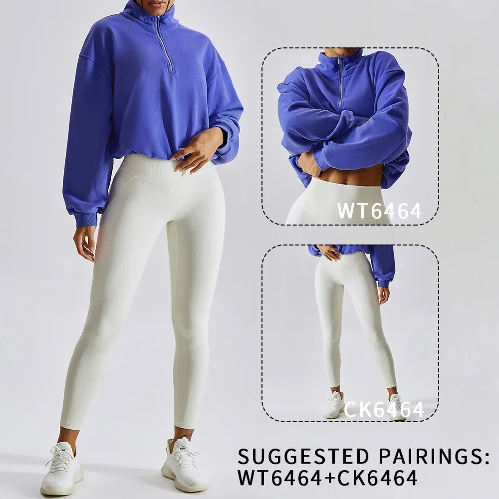 Jellajelly Zipper Sleeve Sports Top: Short Sweatshirt for Fitness and Yoga