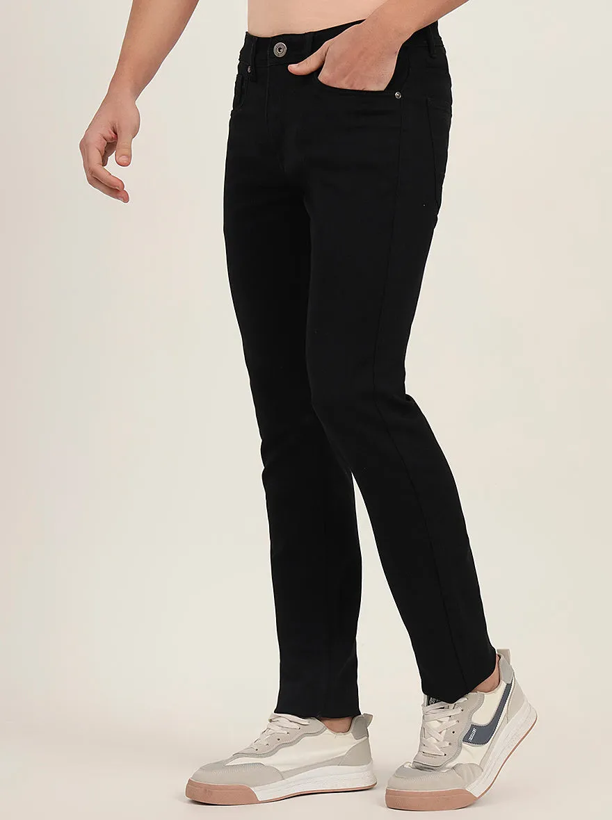 Jet Black Washed Slim Fit Jeans | Greenfibre