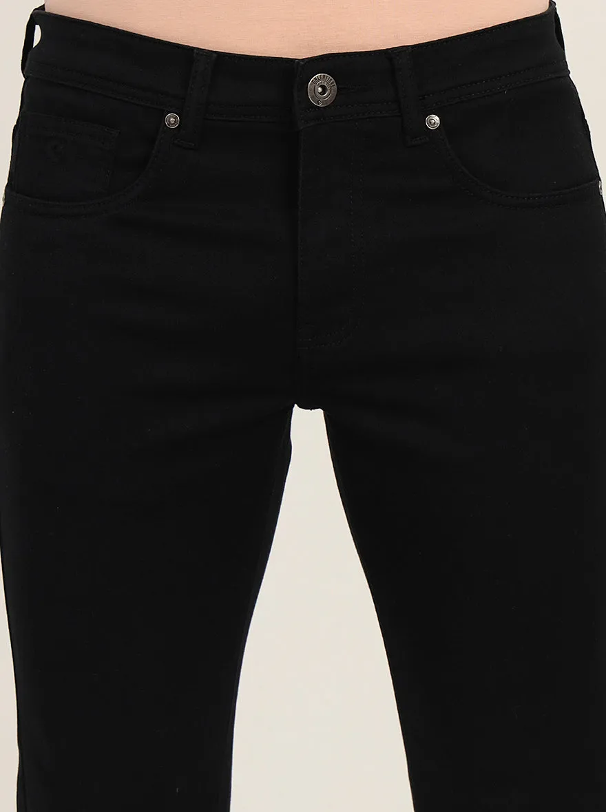 Jet Black Washed Slim Fit Jeans | Greenfibre
