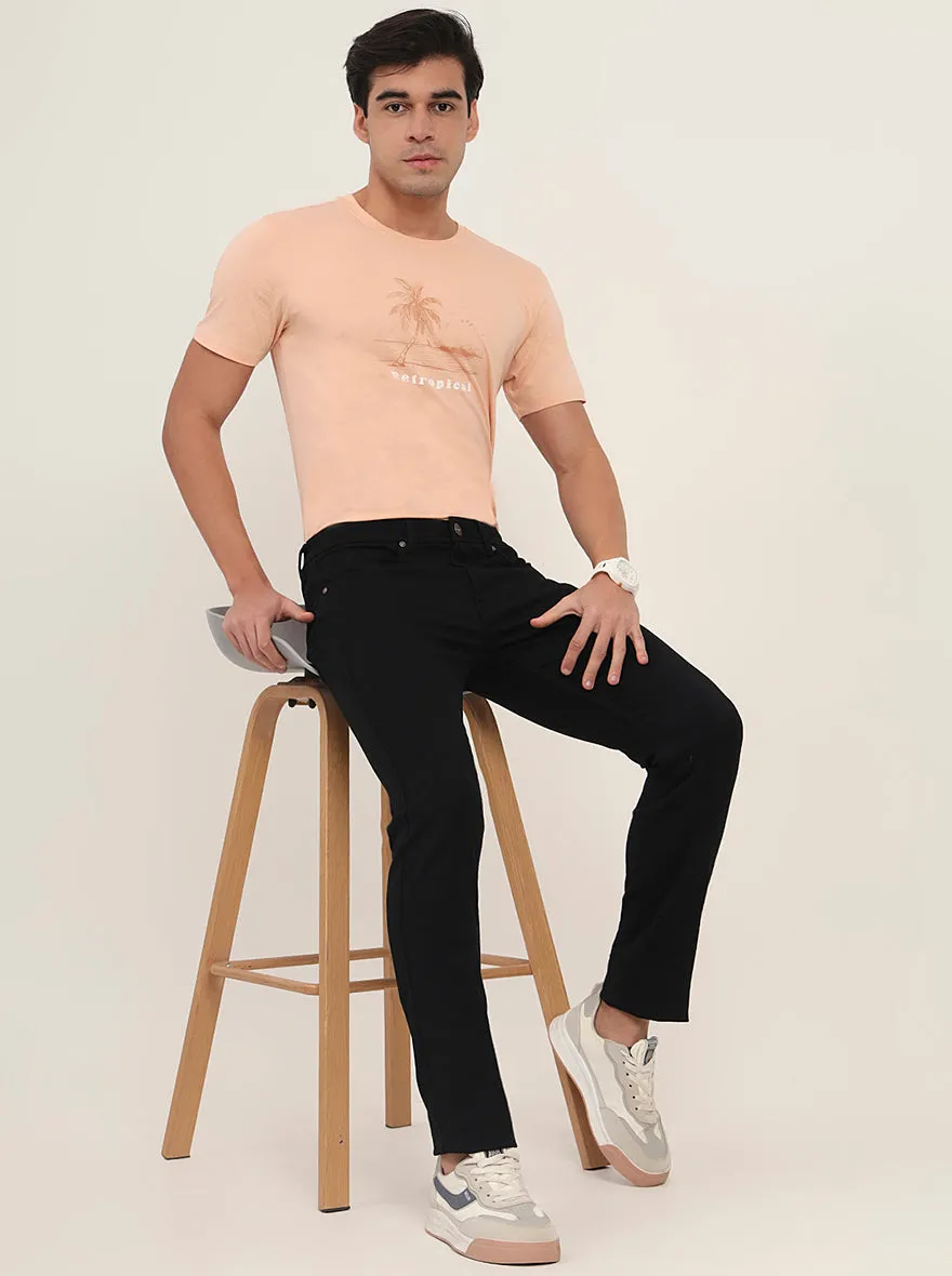 Jet Black Washed Slim Fit Jeans | Greenfibre