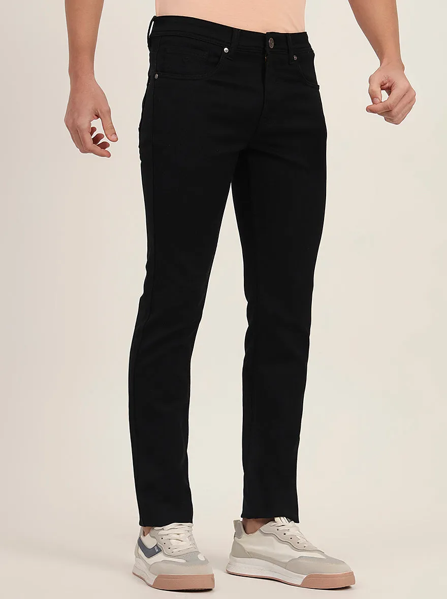 Jet Black Washed Slim Fit Jeans | Greenfibre