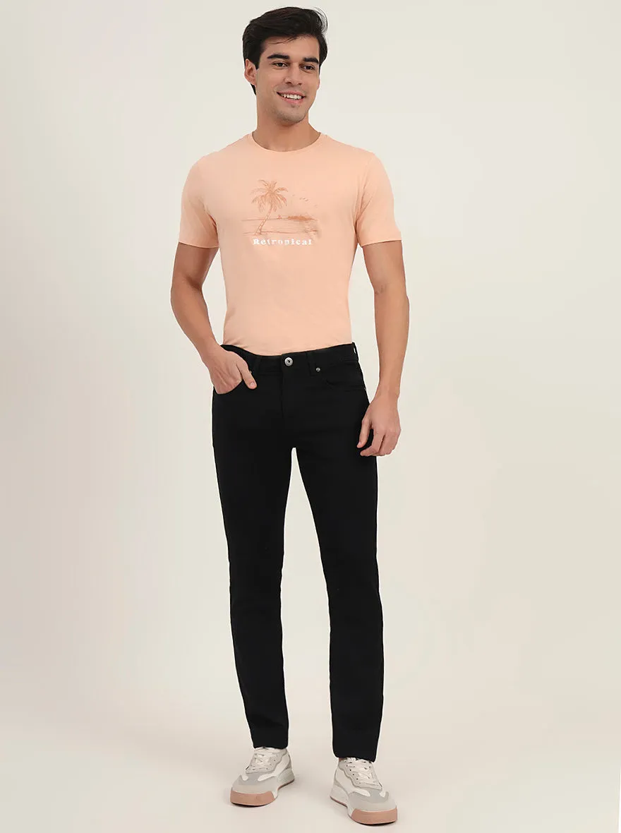 Jet Black Washed Slim Fit Jeans | Greenfibre