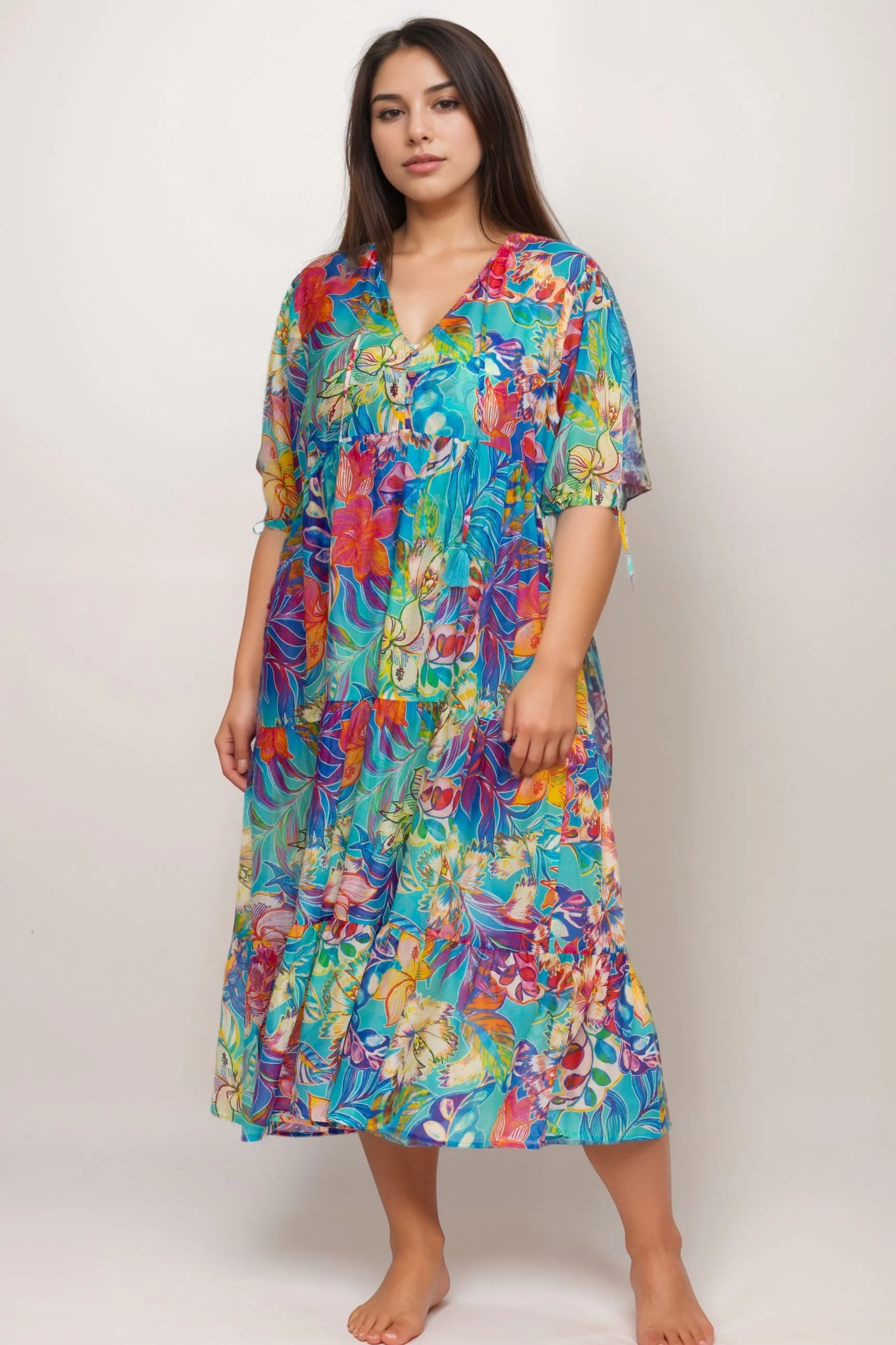 Johnny Was Helena Tiered Maxi Dress CSW8024-MX Plus Size