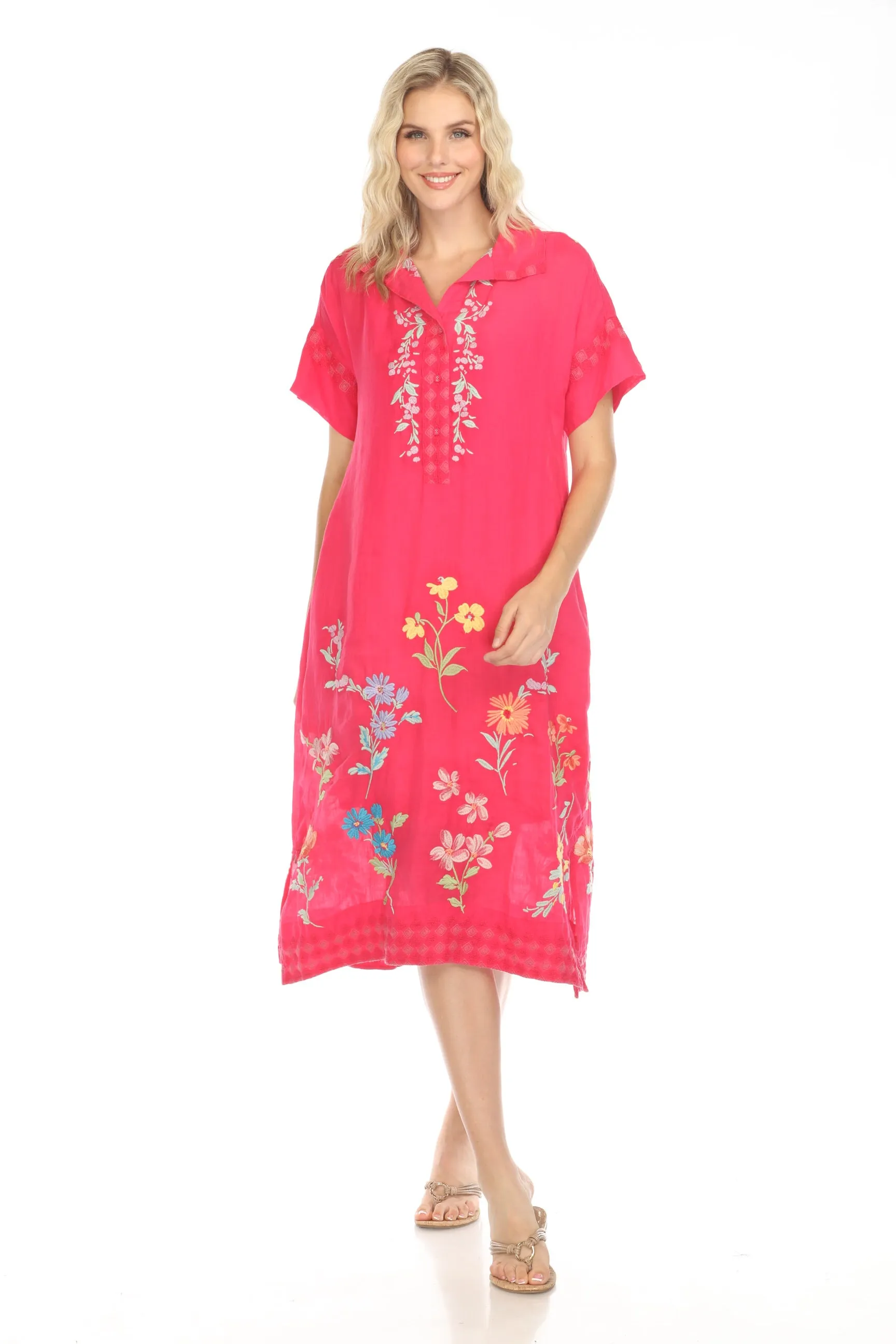 Johnny Was Workshop Evangeline Dolman Henley Dress W34024-3 *
