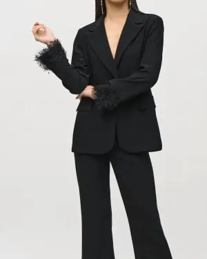 Joseph Ribkoff - Women's Silky Knit and Novelty Straight Blazer