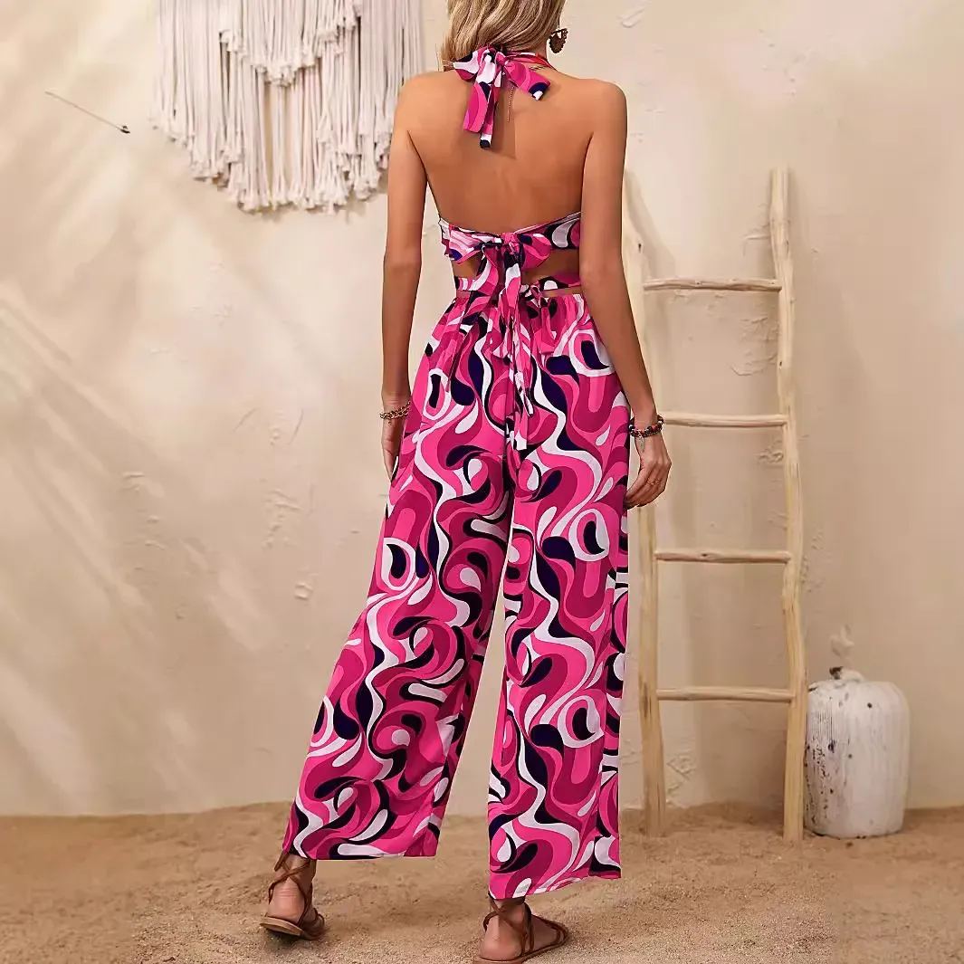 Kate Halter Neck Cutout Wide Leg Jumpsuit