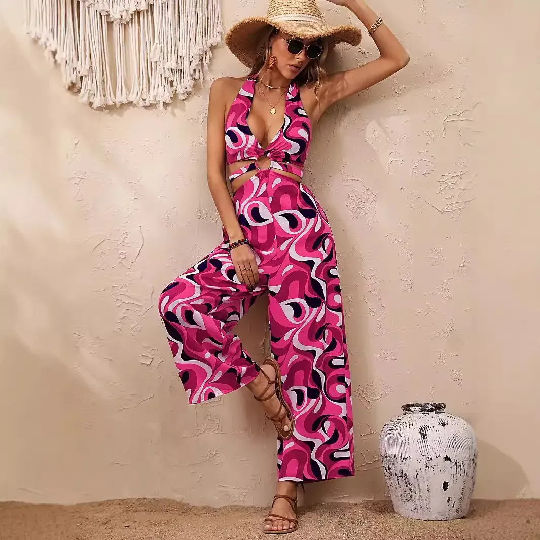 Kate Halter Neck Cutout Wide Leg Jumpsuit