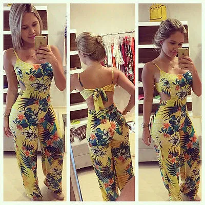 Lady Clubwear Summer Playsuit Bodycon Party Jumpsuit&Romper Trousers Size S to XL