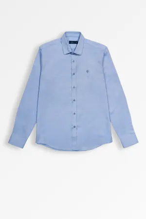 Light Blue Formal Shirt for Men | Classic Office Wear by Leaf Clothing
