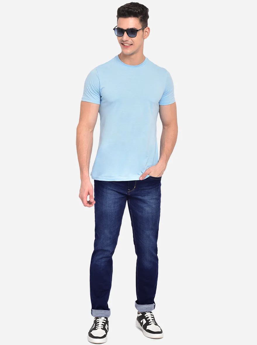 Light Blue Washed Straight Fit Jeans | JadeBlue